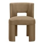 Zuno Velvet Upholstered Dining Chair In Beige - Image 2