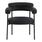 Blake Boucle Fabric Upholstered Dining Chair In Black - Image 2