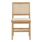 Abby Vegan Leather Upholstered Dining Arm Chair In Cream - Image 12