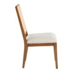 Butterfly Linen Textured Fabric Upholstered Dining Chair In Walnut - Image 4