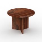 Round Dining Table with Pedestal Base – Natural & Modern Design