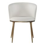 Skylar Vegan Leather Upholstered Dining Chair In White - Image 2