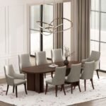 Connie Wood Vegan Leather and Velvet Armchair In Light Grey - Image 8