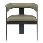 Romeo Vegan Leather Upholstered Dining Chair In Olive - Image 2