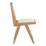 Abby Vegan Leather Upholstered Dining Arm Chair In Cream - Image 14