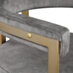 Marcello Velvet Upholstered Dining Chair In Grey - Image 5