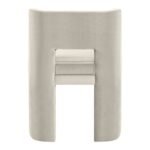 Zuno Velvet Upholstered Dining Chair In Cream - Image 5