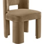 Zuno Velvet Upholstered Dining Chair In Beige - Image 7