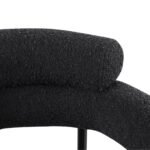 Blake Boucle Fabric Upholstered Dining Chair In Black - Image 6