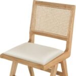 Abby Vegan Leather Upholstered Dining Arm Chair In Cream - Image 16