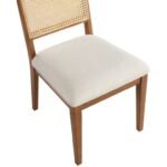 Butterfly Linen Textured Fabric Upholstered Dining Chair In Walnut - Image 7