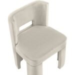 Zuno Velvet Upholstered Dining Chair In Cream - Image 6