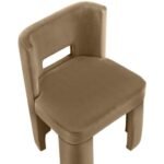 Zuno Velvet Upholstered Dining Chair In Beige - Image 6
