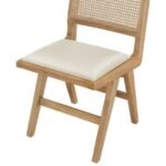 Abby Vegan Leather Upholstered Dining Arm Chair In Cream - Image 17