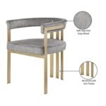 Marcello Velvet Upholstered Dining Chair In Grey - Image 7