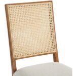 Butterfly Linen Textured Fabric Upholstered Dining Chair In Walnut - Image 6