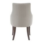 Connie Wood Vegan Leather and Velvet Armchair In Light Grey - Image 4