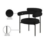 Blake Boucle Fabric Upholstered Dining Chair In Black - Image 7