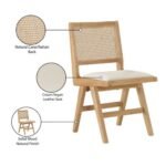 Abby Vegan Leather Upholstered Dining Arm Chair In Cream - Image 18