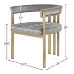 Marcello Velvet Upholstered Dining Chair In Grey - Image 8