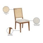 Butterfly Linen Textured Fabric Upholstered Dining Chair In Walnut - Image 8