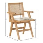 Abby Vegan Leather Upholstered Dining Arm Chair In Cream - Image 9