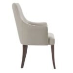 Connie Wood Vegan Leather and Velvet Armchair In Light Grey - Image 3