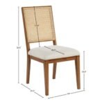 Butterfly Linen Textured Fabric Upholstered Dining Chair In Walnut - Image 9