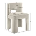 Zuno Velvet Upholstered Dining Chair In Cream - Image 10