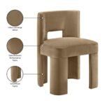 Zuno Velvet Upholstered Dining Chair In Beige - Image 9