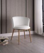 Skylar Vegan Leather Upholstered Dining Chair In White - Image 10