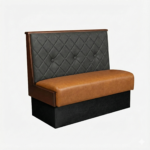 Modern Upholstered Booth Sofa with Quilted Backrest