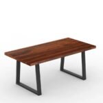 Rectangular Dining Table with U-Shape Metal Legs