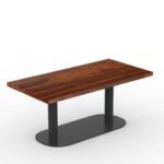 Rectangular Dining Table with Oval Metal Base