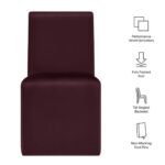 Emory Upholstered Performance Velvet Dining Side Chair In Mulberry - Image 6