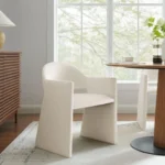 Talia Performance Velvet Dining Armchair In Alabaster - Image 8