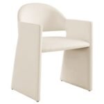 Talia Performance Velvet Dining Armchair In Alabaster - Image 2