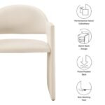 Talia Performance Velvet Dining Armchair In Alabaster - Image 6