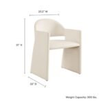 Talia Performance Velvet Dining Armchair In Alabaster - Image 7