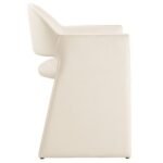 Talia Performance Velvet Dining Armchair In Alabaster - Image 3